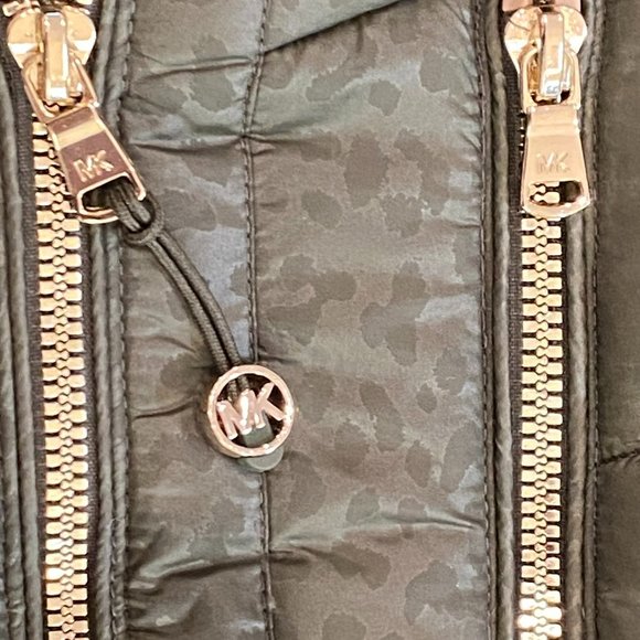 Michael Kors Michael Faux-Fur-Trim Hooded Mixed-Media Puffer Coat in Green XXL - Picture 15 of 15